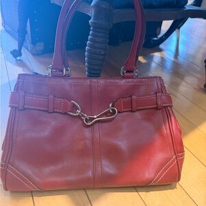 Elegant Red Leather Handbag